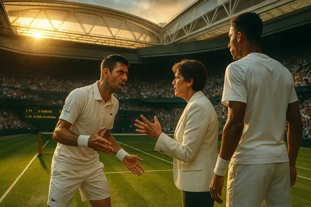 Djokovic Outlasts Auger-Aliassime in Marathon, Clashes With Official Over Roof